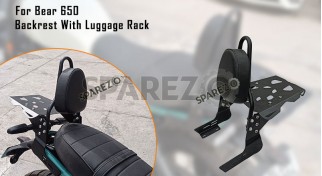 Fit For Royal Enfield Bear 650 Sissy Bar With Backrest and Luggage Rack Black